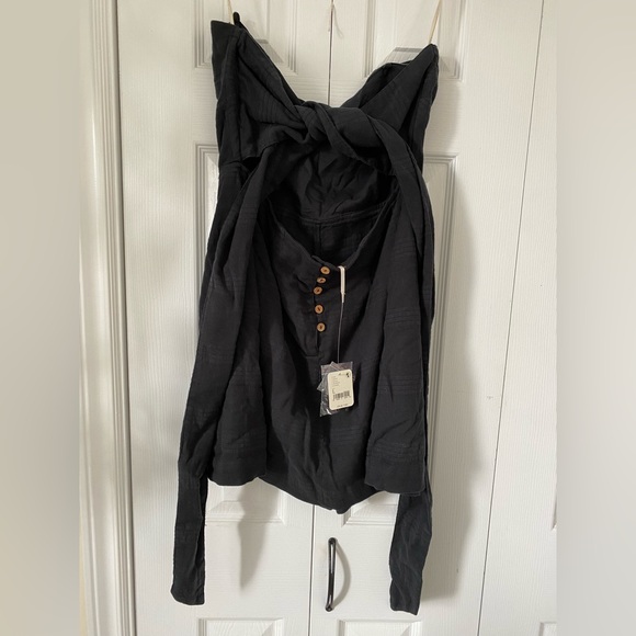 Free People NWT Go Get ‘em Strapless Skirt Romper in Black Size Large Summer - Picture 6 of 16